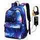 Men's Women's Kid's Backpack School Bag Bookbag 3D Print Functional Backpack USB Daily Galaxy 3D Print Canvas Large Capacity Waterproof Zipper Black Red Blue