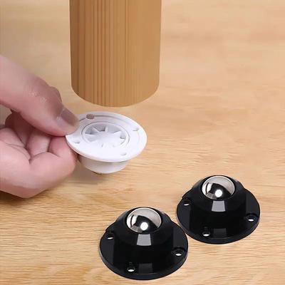 4pcs Self-adhesive Casters, Upgraded Casters, Super Load-bearing Ball Stainless Steel Universal Pulley, 360 Degree Rotating Pulley For Furniture Garbage Cans