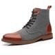 Men's Boots Brogue Dress Shoes Walking Casual Daily Leather Comfortable Booties / Ankle Boots Loafer dark brown Black Light Grey Spring Fall