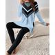 Women's T shirt Tee Pants Sets Striped Outdoor Casual Print White Long Sleeve Sports Daily Round Neck Spring Fall