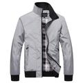 Men's Bomber Jacket Lightweight Jacket Summer Jacket Daily Wear Vacation Outdoor Casual / Daily Zipper Pocket Spring Fall Solid Color Comfort Zipper Front Standing Collar Black Dark Navy Grey Jacket