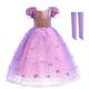 Rapunzel Princess Rapunzel Dress Cloak Flower Girl Dress Girls' Movie Cosplay Cosplay Costume Party Light Purple Children's Day Masquerade Wedding Wedding Guest Dress