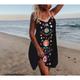 Women's Tank Dress Slip Dress Heart LOVE Print Straps Mini Dress Daily Vacation Sleeveless Summer Spring