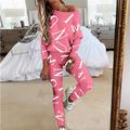 Women's Loungewear Sweatsuit Sets 2 Pieces Letter Sport Comfort Home Street Vacation Polyester Off Shoulder Long Sleeve Pullover Pant Spring Fall Black White
