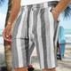 Men's Shorts Summer Shorts Beach Shorts Baggy Shorts Pocket Drawstring Elastic Waist Stripe Outdoor Daily Going out Streetwear Stylish Black Red