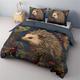 Designer Hedgehog Forest Pattern Duvet Cover Set Comforter Set Cotton Bedding Set Comforter Cover Festival Bedding Gifts Christmas Decoration For Home Quilt Art King Queen Duvet Cover