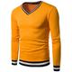 Men's Sweater Pullover Sweater Jumper Jumper Ribbed Knit Regular Slim Fit Knit Stripe V Neck Modern Contemporary Work Daily Wear Clothing Apparel Fall Winter Black White M L XL