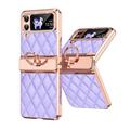 Phone Case For Samsung Galaxy Z Flip 5 Z Flip 4 Z Flip 3 Back Cover Bling Rhinestone Plating Crystal Diamond PC PU Leather