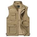 Men's Fishing Vest Hiking Vest Sleeveless Jacket Coat Top Outdoor Breathable Quick Dry Lightweight Sweat wicking Summer Spring Cotton khaki Army Green Fishing Climbing Running