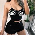 Women's Tank Top Camisole Crop Top Bull Party Casual Sleeveless Black White Pink Print Sleeveless Fashion U Neck Slim Summer