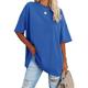 Women's Clothing Basic Oversized Round Neck T-shirts Plain New Color Loose Shoulder Sleeve Round Neck Short Sleeve Top