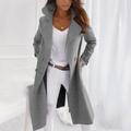 Women's Wool Blend Coat Winter Coat Long Overcoat Double Breasted Lapel Pea Coat Thermal Warm Windproof Trench Coat with Pockets Sping Elegant Slim Fit Lady Jacket Fall Long Sleeve Gray Pink