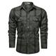 Men's Shirt Shirt Jacket Shacket Denim Shirt Army Green Navy Blue Long Sleeve Lattice Turndown Street Casual Button-Down Clothing Apparel Fashion Classic Comfortable Big and Tall