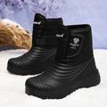 Men's Boots Snow Boots Waterproof Boots Winter Boots Walking Casual Daily Leather Comfortable Booties / Ankle Boots Loafer Black Spring Fall