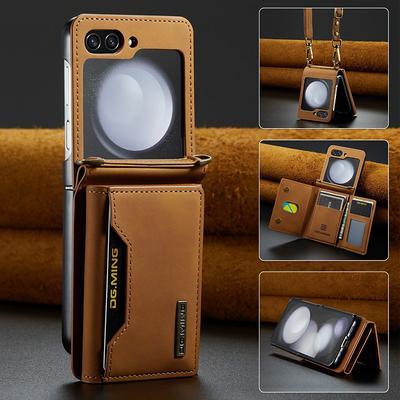 Phone Case For Samsung Galaxy Z Flip 6 Z Flip 5 Z Flip 4 Z Flip 3 Wallet Case Wallet Magnetic Full Body Protective Retro TPU PU Leather