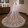 One-tier Cute Wedding Veil Cathedral Veils with Embroidery 62.99 in (160cm) Lace / Oval dress to impress 2024