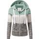 Women's Zip Up Hoodie Sweatshirt Color Block Casual Sports Drawstring Zip Up Front Pocket White Light Green Pink Active Sportswear Hoodie Long Sleeve Top Micro-elastic Fall Winter