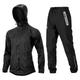 ROCKBROS Men's Cycling Jacket with Pants Rain Jacket Waterproof Breathable Reflective Strips Back Pocket Bike Raincoat Clothing Suit Mountain Bike MTB Road Bike Cycling City Bike Cycling Black Bike