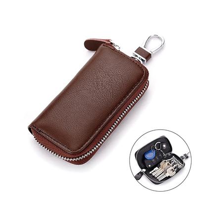 Cow Split Leather Men Women Key Holder House Keychain Bag Organizer Car Key Case Pouch Multifunctional Small Wallet Mini Purse