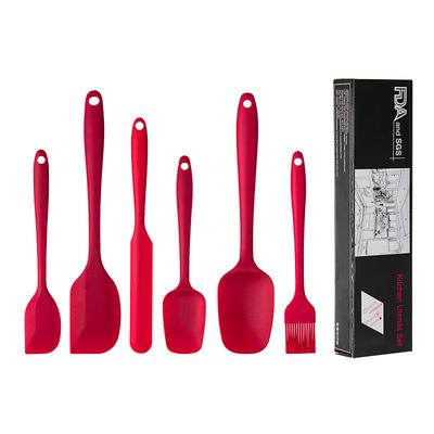 6pcs, Large and Small Silicone Spatulas, Oil Brush, and Long Macaron Spatula - Essential Baking Supplies for Cakes, Cheese, and More