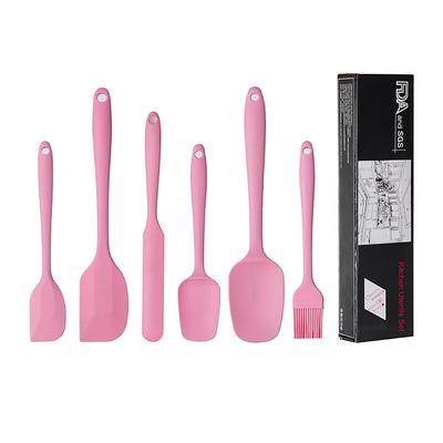 6pcs, Large and Small Silicone Spatulas, Oil Brush, and Long Macaron Spatula - Essential Baking Supplies for Cakes, Cheese, and More