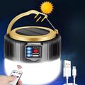 Solar LED Camping Light Remote Control Tent Lamp USB Rechargeable Bulb Portable Lanterns Emergency Lights for Outdoor Hiking BBQ