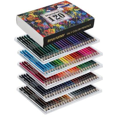 48/72/120/180pcs Brutfuner Oil Pencils Set - Vibrant Colors for Drawing and Coloring on Wood, Paper For Schools Teachers Students Children For Sketching Doodling Coloring Painting