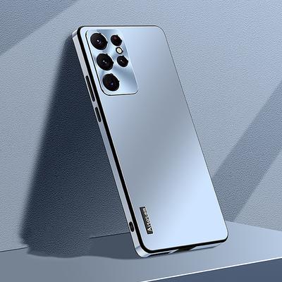 Phone Case For Samsung Galaxy S23 S22 S21 Ultra Plus Back Cover Frosted Full Body Protective Dustproof Solid Color TPU PC Metal