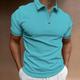 Men's Button Up Polos Golf Shirt Casual Sports Ribbed Polo Collar Classic Short Sleeve Fashion Basic Plain Button Summer Regular Fit Wine Lake Blue Black White Pink Navy Blue Button Up Polos