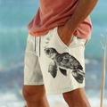 Sea Turtle Marine Life Men's Resort 3D Printed Board Shorts Swim Trunks Elastic Waist Drawstring with Mesh Lining Aloha Hawaiian Style Holiday Beach S TO 3XL