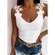Women's Tank Top Going Out Tops Camis Black White Blue Plain Sexy Lace Lace Trims Casual Daily Basic Casual V Neck S