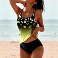 Women's Swimwear Tankini 2 Piece Normal Swimsuit 2 Piece Printing Ombre Floral Beach Wear Summer Bathing Suits