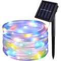 LED Rope String Lights Outdoor Solar Rope Lights Outdoor Waterproof Tube Light Copper Wire Fairy Lights for Garden Fence Patio Yard Summer Party Wedding Indoor Decor