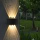 Outdoor LED Wall Lamp Waterproof 6W Up and Down Lighting Indoor Double-Head Curved Wall Light Modern Bedroom Warm White Light