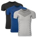 3 Pack Men's Gym Fitness Tops Sports T-Shirt Crew Neck Short Sleeve Sport Casual Daily Gym Quick dry Breathable Soft Color Block Black Red Blue Black Gray Activewear Fashion Basic Gym Top