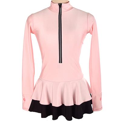 Figure Skating Top Women's Girls' Ice Skating Dress Outfits Black White Pink Thumbhole Spandex High Elasticity Training Practice Skating Wear Handmade Classic Long Sleeve Ice Skating Figure Skating