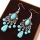 Drop Earrings Dangle Earrings For Women's Turquoise Party Casual Daily Turquoise Alloy Leaf Silver Blue