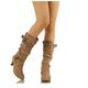 Women's Boots Strappy Heels Plus Size Heel Boots Party Work Daily Solid Color Knee High Boots Winter Stiletto Heel Round Toe Vintage Fashion Casual Suede Zipper Light Brown Black Brown