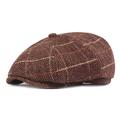 Men's Beret Hat Newsboy Hat Tweed Cap Beige Coffee Polyester Streetwear Stylish 1920s Fashion Outdoor Daily Going out Lattice Sunscreen