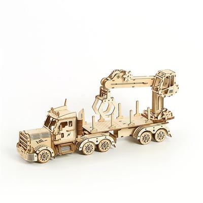 3D Wooden Puzzles DIY Model Truck Crane Puzzle Toy Gift for Adults and Teens Festival/Birthday Gift