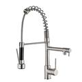 Kitchen Faucet Pull Out Sink Mixer Taps Dual Spout, High Arc Spring Vessel Brass Taps, Single Handle 360 Swivel Sprayer with Hot and Cold Water Hose