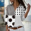 Women's Shirt Blouse Polka Dot Daily Weekend Button Print White Long Sleeve Streetwear Casual Shirt Collar Spring Fall