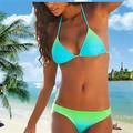 Women's Swimwear Bikini 2 Piece Normal Swimsuit Halter 2 Piece Open Back Sexy Printing Ombre Gradient Color V Wire Vacation Fashion Bathing Suits