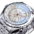 JARAGAR Mechanical Watch for Men Aviator Series Military True Men Sport Automatic Watch Luxury Stainless Steel Mechanical Male Clock Hour Luminous Wristwatch Blue Glass