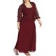 Women's Plus Size Curve Lace Dress Work Dress Dress Set Solid Color Long Dress Maxi Dress 3/4 Length Sleeve Lace Strap Elegant Office Black Wine Spring Summer