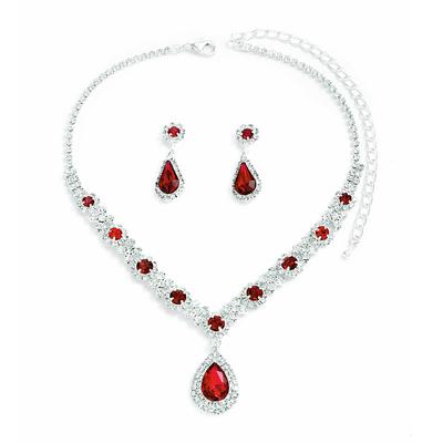 Jewelry Set One-piece Suit Rhinestone Earrings Necklace Women's Fashion Elegant Cool Lovely Classic Pear irregular Jewelry Set For Wedding Party dress to impress 2025