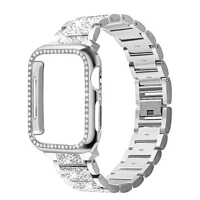 Jewelry Bracelet Compatible with Apple Watch band 38mm 40mm 41mm 42mm 44mm 45mm 49mm with Case Luxury Stainless Steel Rhinestone Strap Replacement Wristband for iwatch Series Ultra 8 7 SE 6 5 4 3 2 1