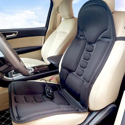 Black Back Massage Chair Car SUV Heat Seat Cushion, Neck Pain Lumbar Support Pad