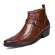 Men's Boots Dress Shoes Combat Boots Chelsea Boots Casual British Daily PU Booties / Ankle Boots Zipper Black Brown Fall Winter