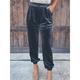 Women's Sweatpants Joggers Velvet Pants Trousers Full Length Pocket Micro-elastic High Waist Fashion Streetwear Party Dark Brown Black S M Fall Winter